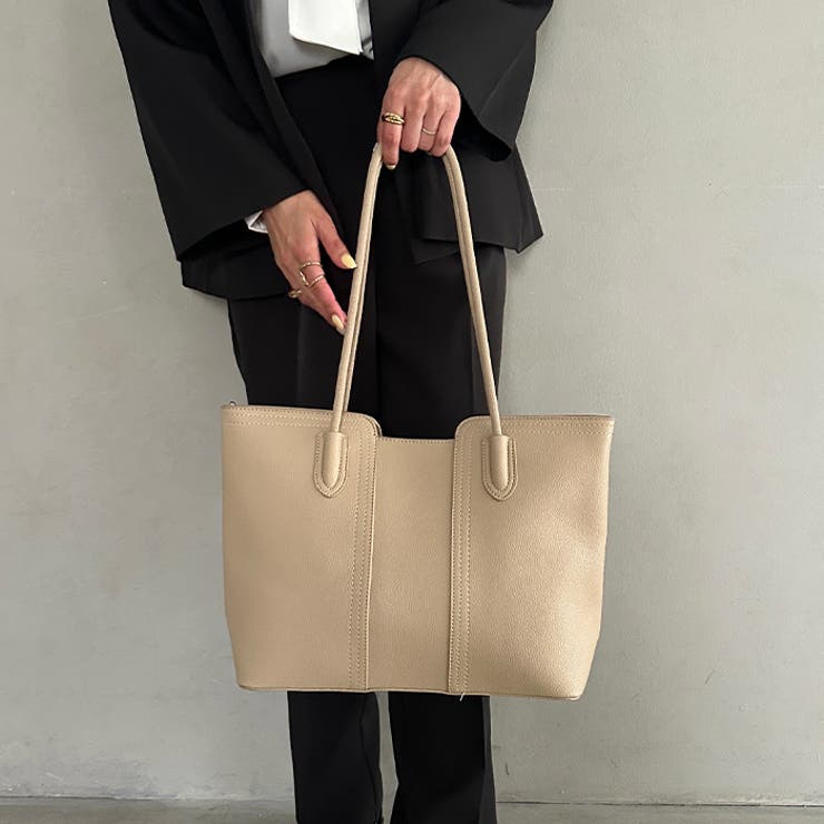 【A4収納可】通勤にぴったり PUクラシックトートバッグ | Outfitter lab | 詳細画像14 