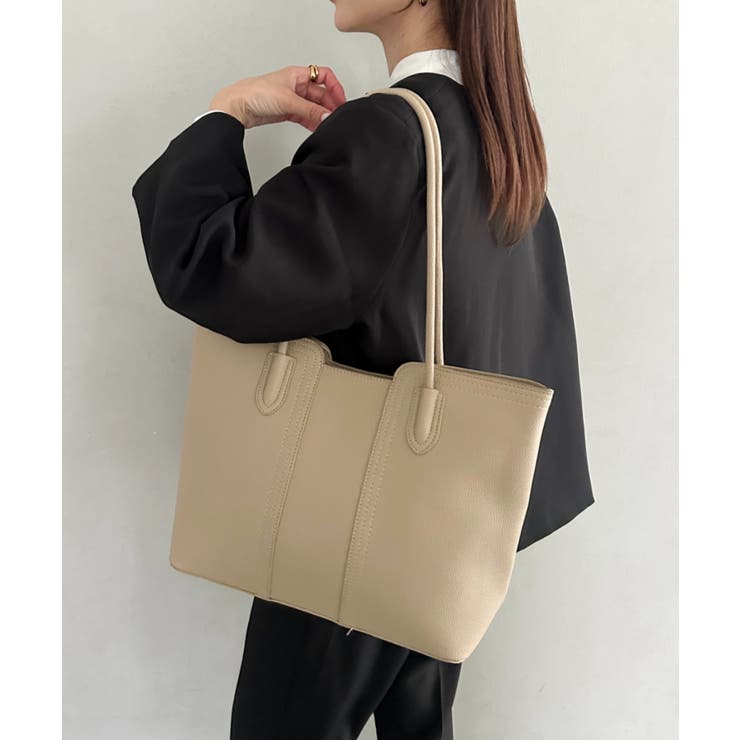 ベージュ | 【A4収納可】通勤にぴったり PUクラシックトートバッグ | Outfitter lab