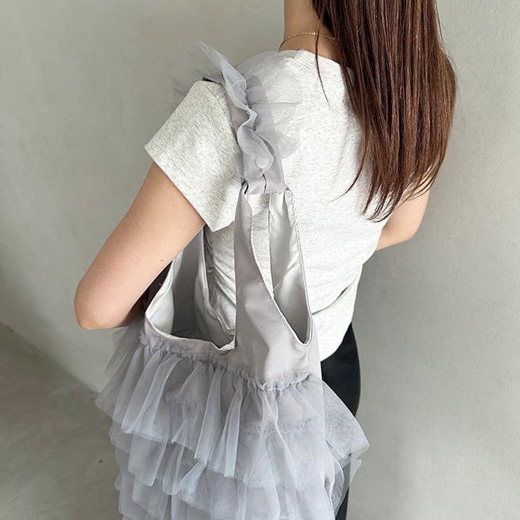 【A4収納可】チュールフリルトートバッグ | Outfitter lab | 詳細画像25 