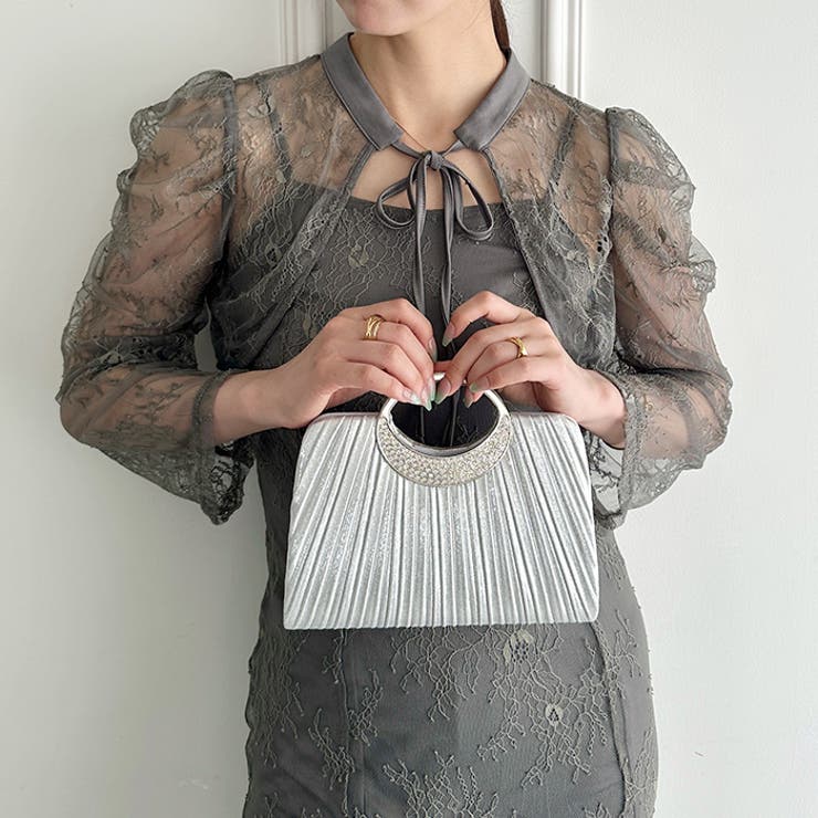 プリーツコンパクトハンドバッグ パーティーバッグ 結婚式パーティーお呼ばれオケー… | Outfitter lab | 詳細画像14 