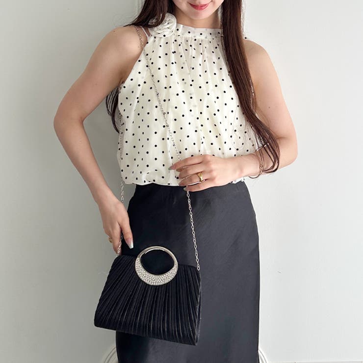 プリーツコンパクトハンドバッグ パーティーバッグ 結婚式パーティーお呼ばれオケー… | Outfitter lab | 詳細画像8 