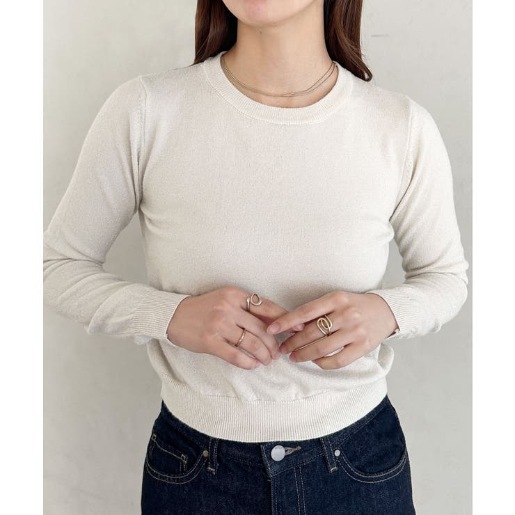 アイボリー | ラメカットソートップス | Outfitter lab