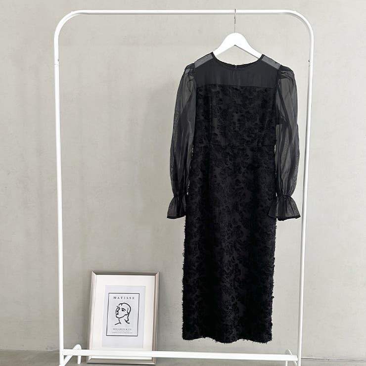 ラウンドネックシアーロングワンピース ドレス | Outfitter lab | 詳細画像10 