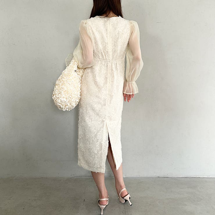 ラウンドネックシアーロングワンピース ドレス | Outfitter lab | 詳細画像20 