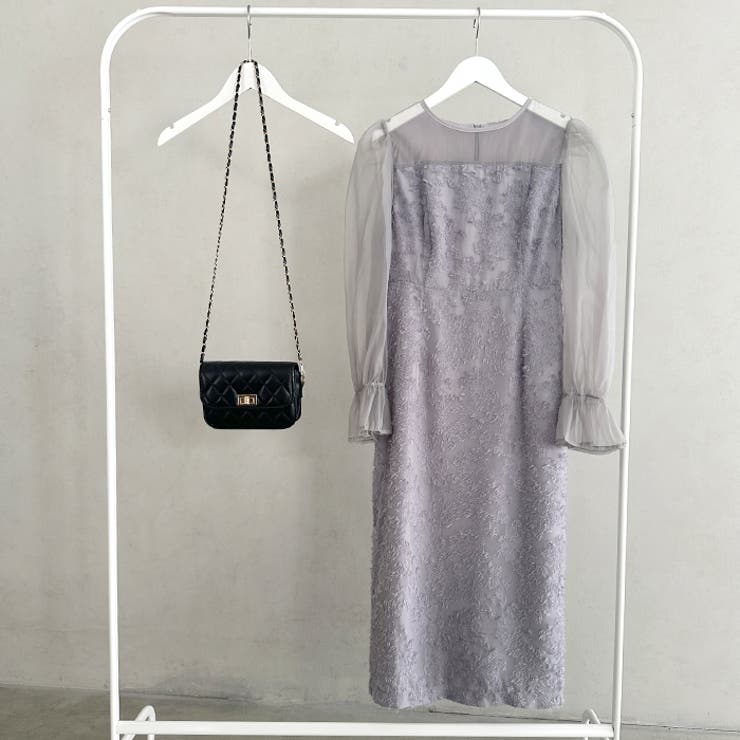 ラウンドネックシアーロングワンピース ドレス | Outfitter lab | 詳細画像33 
