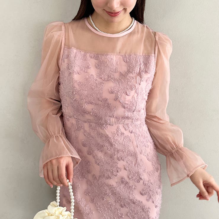 ラウンドネックシアーロングワンピース ドレス | Outfitter lab | 詳細画像34 