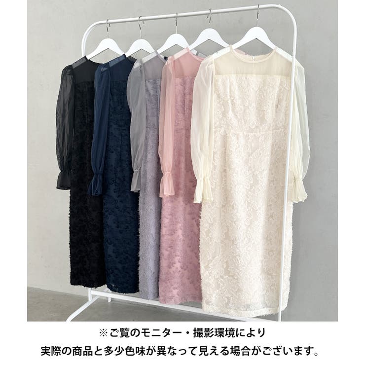 ラウンドネックシアーロングワンピース ドレス | Outfitter lab | 詳細画像40 