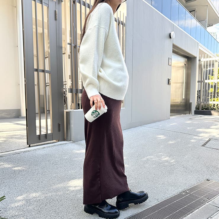 【マタニティ】セルフカットリブタイトロングスカート ウエストゴムスカート | Outfitter lab | 詳細画像13 