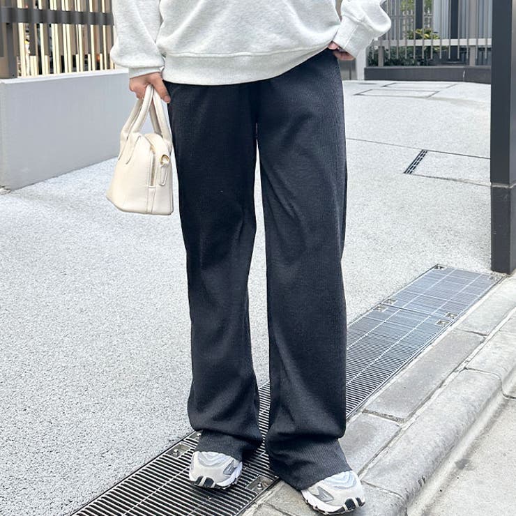 【マタニティ】セルフカットリブストレートパンツ 楽々パンツ ウエストゴムパンツ | Outfitter lab | 詳細画像10 