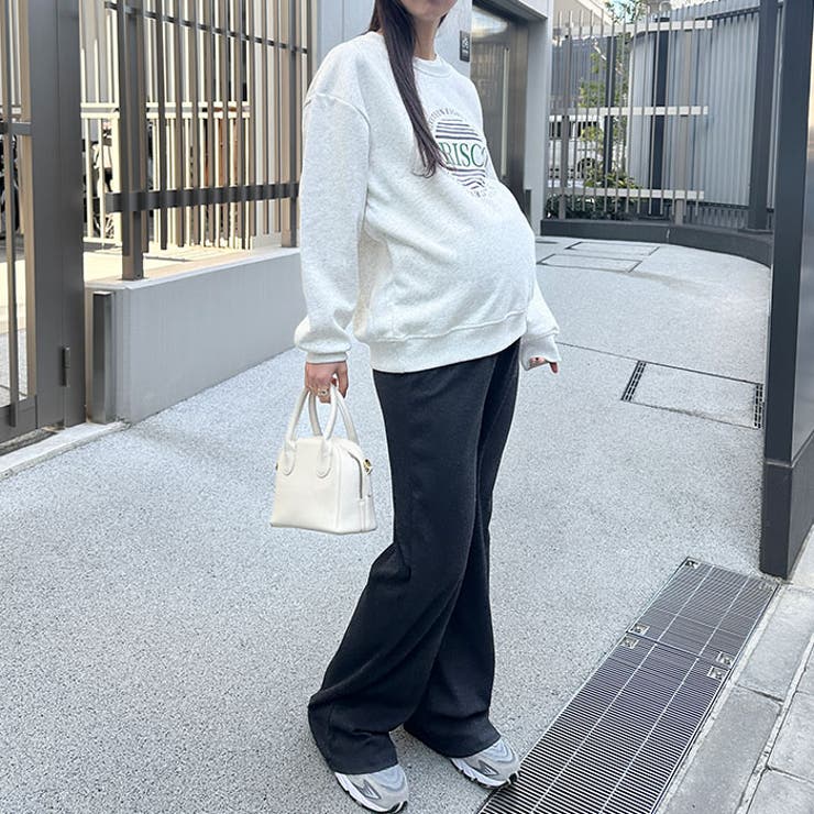【マタニティ】セルフカットリブストレートパンツ 楽々パンツ ウエストゴムパンツ | Outfitter lab | 詳細画像13 