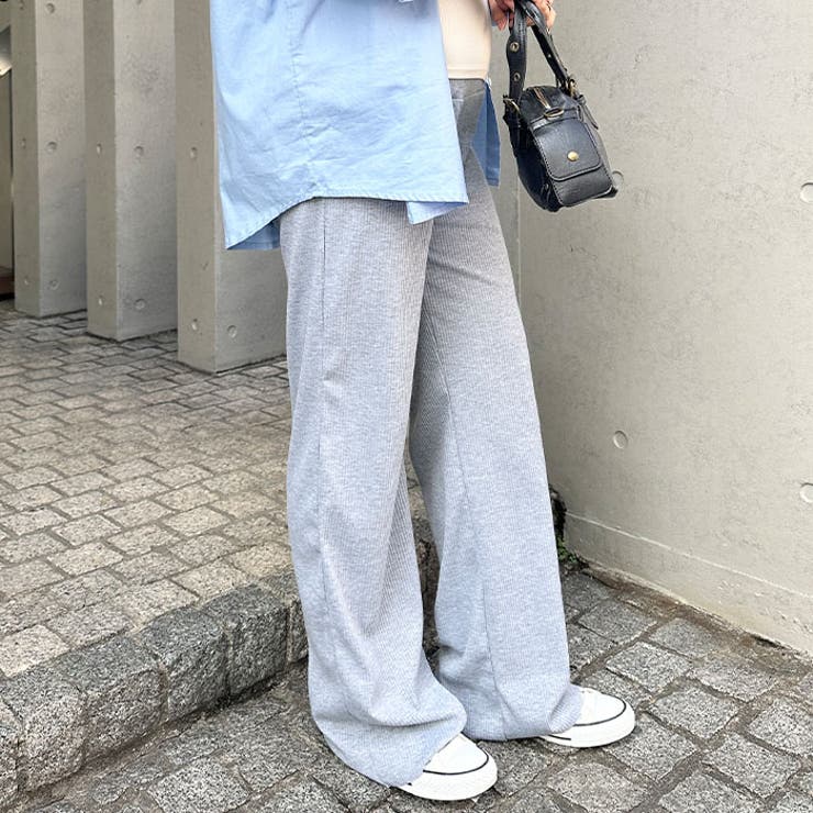 【マタニティ】セルフカットリブストレートパンツ 楽々パンツ ウエストゴムパンツ | Outfitter lab | 詳細画像16 