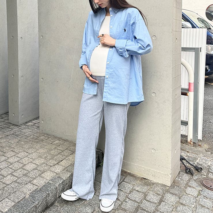 【マタニティ】セルフカットリブストレートパンツ 楽々パンツ ウエストゴムパンツ | Outfitter lab | 詳細画像18 