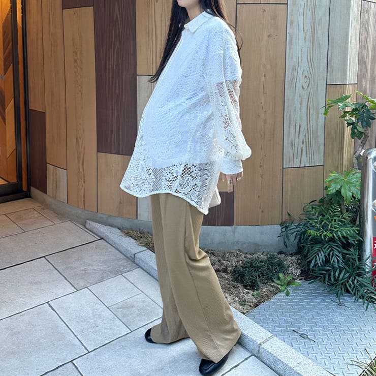 【マタニティ】セルフカットリブストレートパンツ 楽々パンツ ウエストゴムパンツ | Outfitter lab | 詳細画像24 