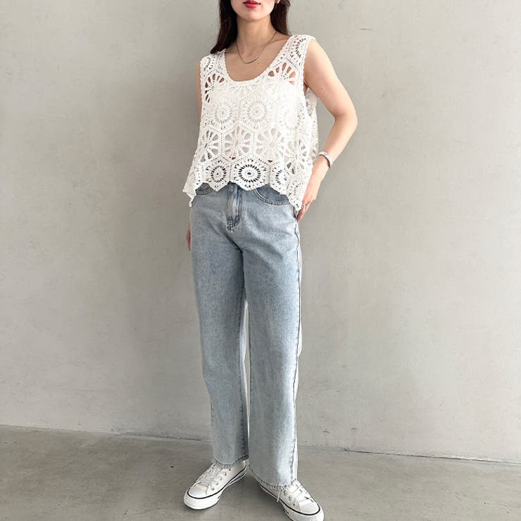 ミドル丈 かぎ編み ビスチェ クロシェベスト | Outfitter lab | 詳細画像9 