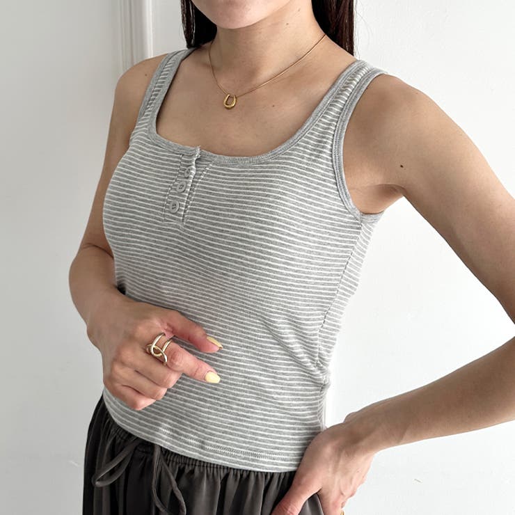 カップ付きヘンリーボーダータンクトップ | Outfitter lab | 詳細画像6 