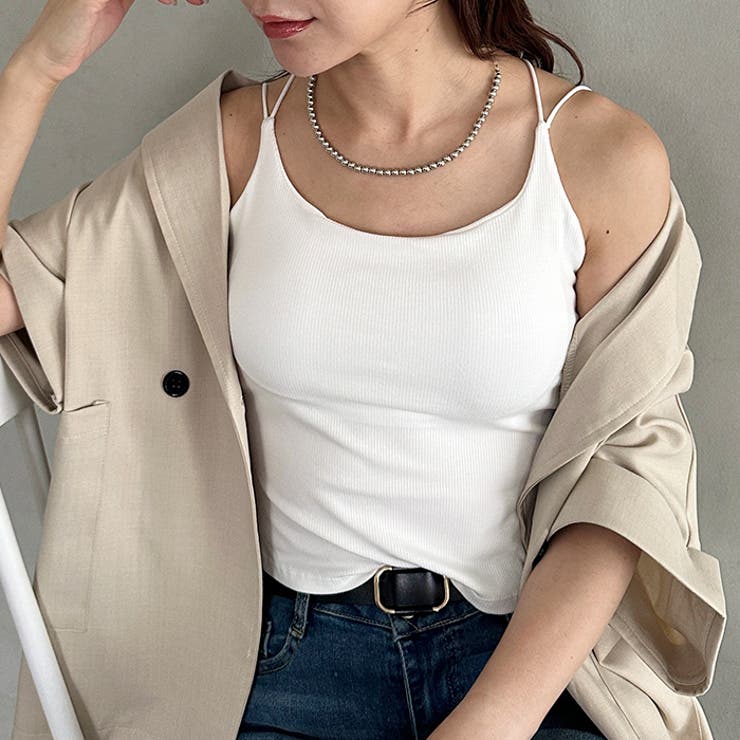 カップ付きスパゲッティストラップキャミソール | Outfitter lab | 詳細画像11 