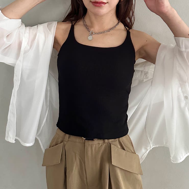 カップ付きスパゲッティストラップキャミソール | Outfitter lab | 詳細画像8 