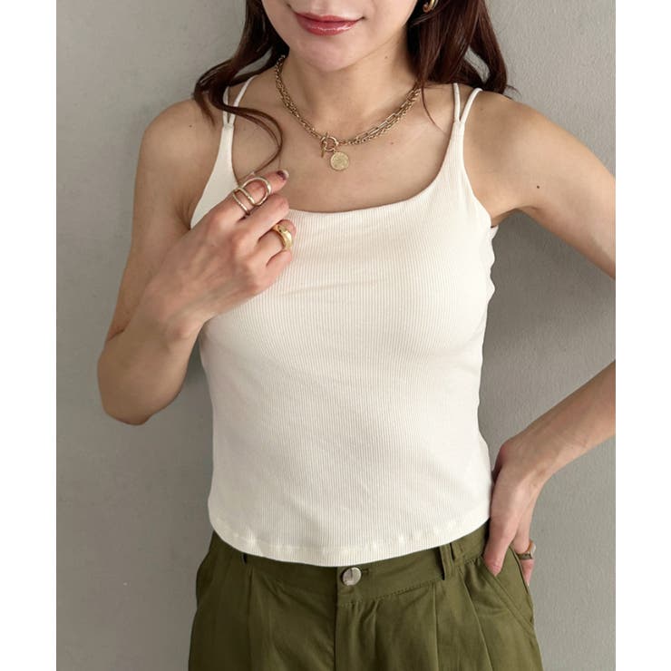アイボリー | カップ付きスパゲッティストラップキャミソール | Outfitter lab