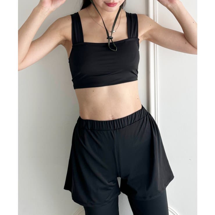 ブラック | 水着5点セットビキニ上下レギンス長袖トップショートパンツ 大人水着 UVカット | Outfitter lab