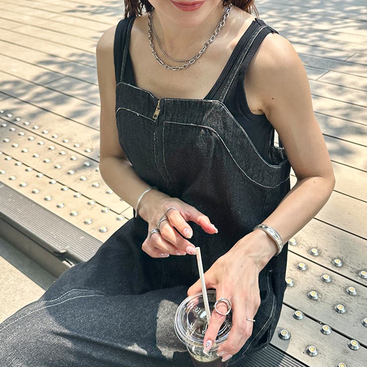 高身長さんも嬉しい♪LONGサイズ展開有 フロントジップデニムロングジャンバース… | Outfitter lab | 詳細画像13 
