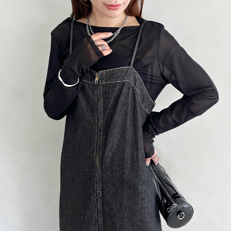 高身長さんも嬉しい♪LONGサイズ展開有 フロントジップデニムロングジャンバース… | Outfitter lab | 詳細画像15 