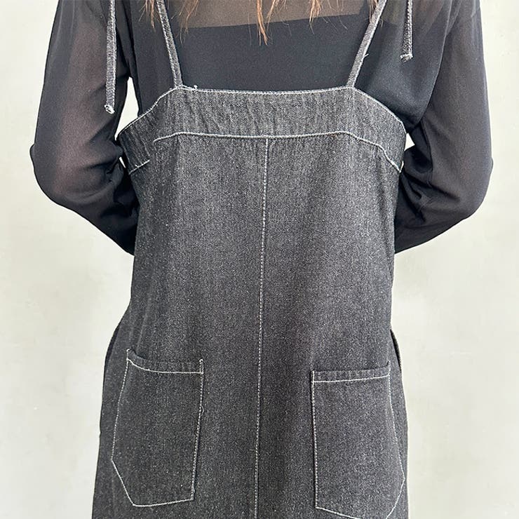 高身長さんも嬉しい♪LONGサイズ展開有 フロントジップデニムロングジャンバース… | Outfitter lab | 詳細画像18 