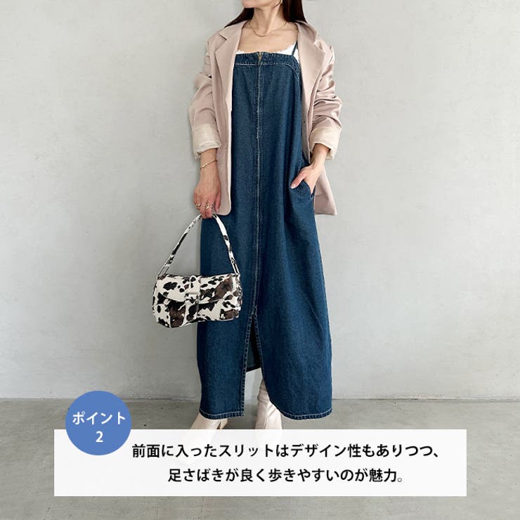 高身長さんも嬉しい♪LONGサイズ展開有 フロントジップデニムロングジャンバース… | Outfitter lab | 詳細画像3 