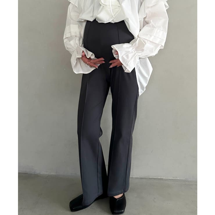 チャコールグレー | 【マタニティ】のびのびセンターラインフレアマタニティパンツ  | Outfitter lab