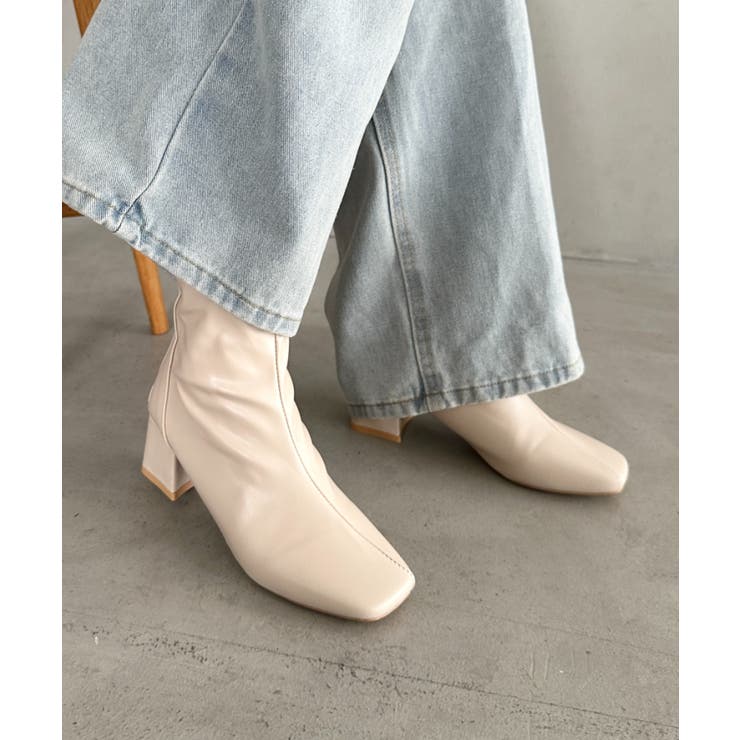 アイボリー | バッグファスナーヒールブーツ | Outfitter lab