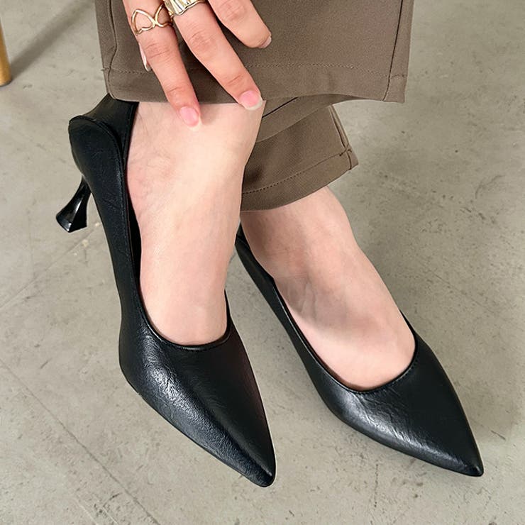 しぼ感PUシンプルヒール パンプス | Outfitter lab | 詳細画像5 