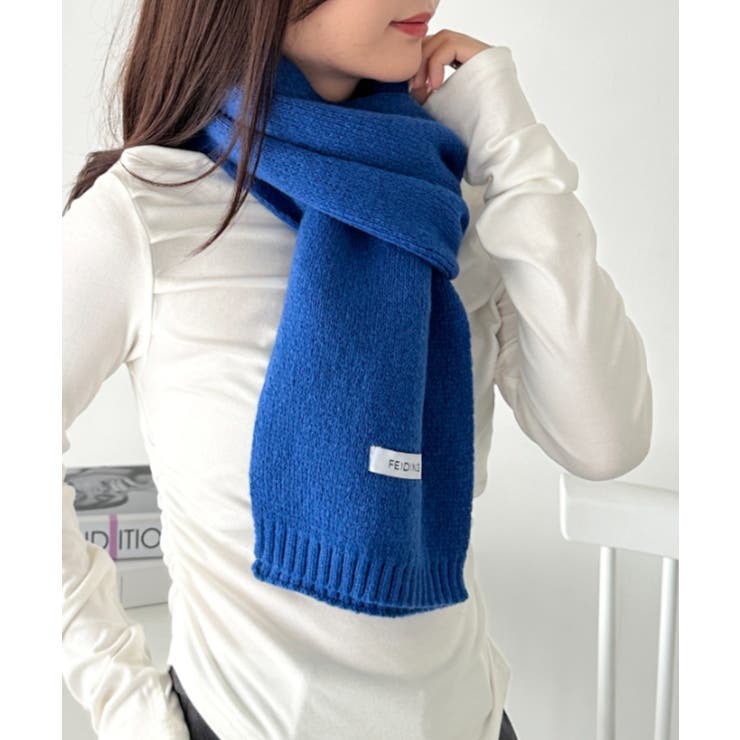 ブルー | ショートニットマフラー | Outfitter lab