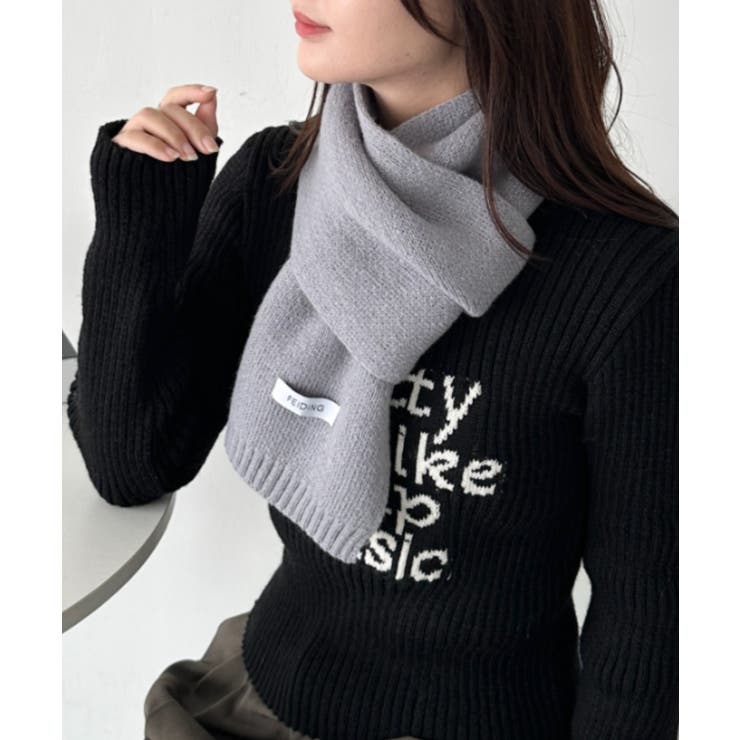 グレー | ショートニットマフラー | Outfitter lab