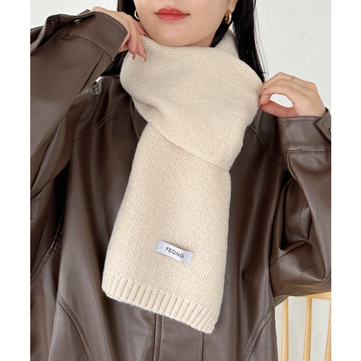 アイボリー | ショートニットマフラー | Outfitter lab