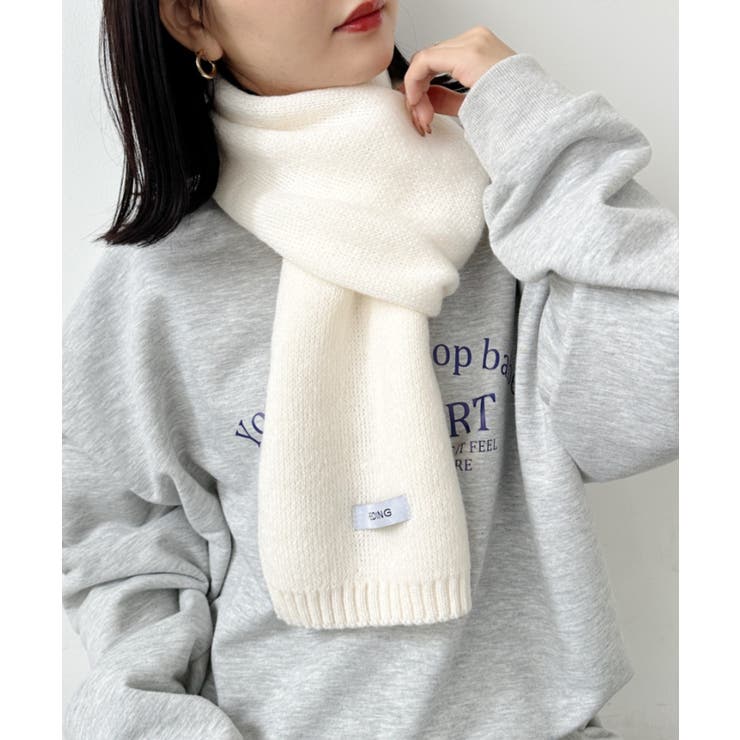 ホワイト | ショートニットマフラー | Outfitter lab