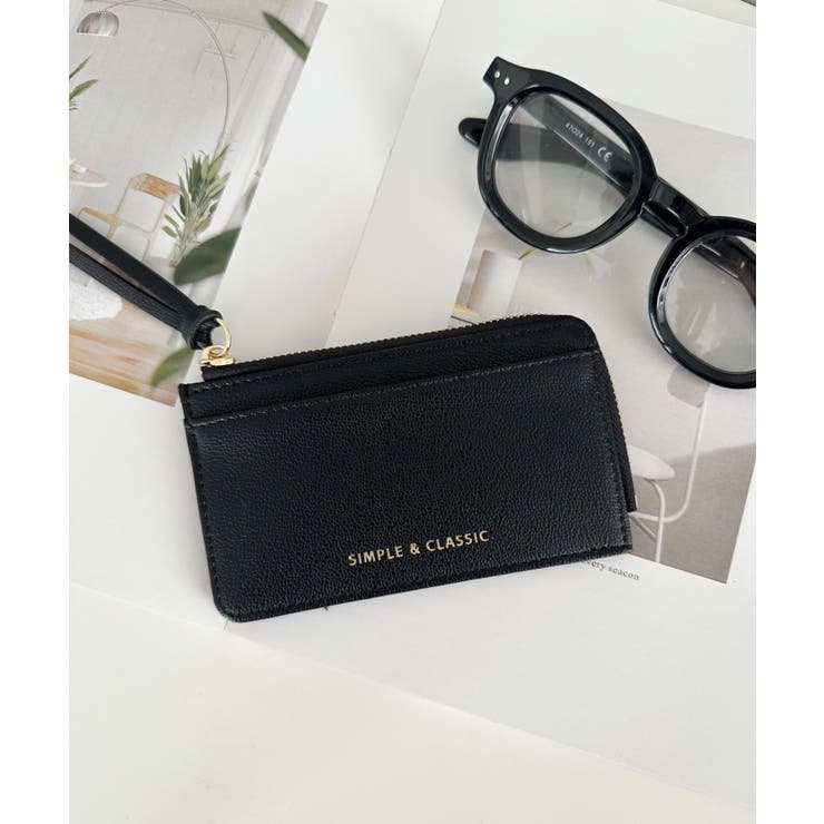 ブラック | L字ファスナーPU薄型 シンプルデザイン カードケース/ミニ財布 | Outfitter lab