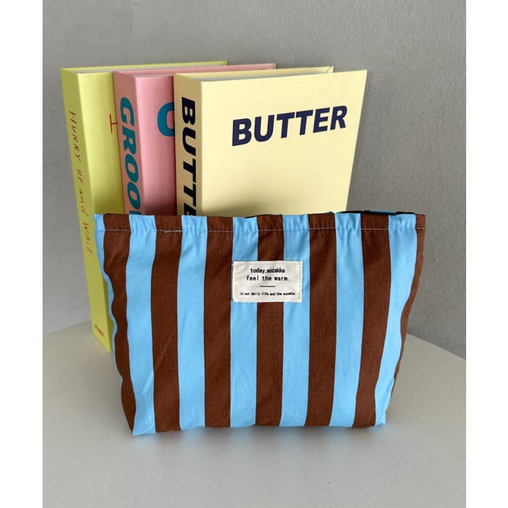 ブルー | ストライプ大容量ポーチ | Outfitter lab