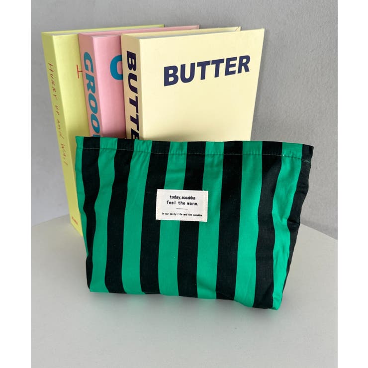 グリーン | ストライプ大容量ポーチ | Outfitter lab