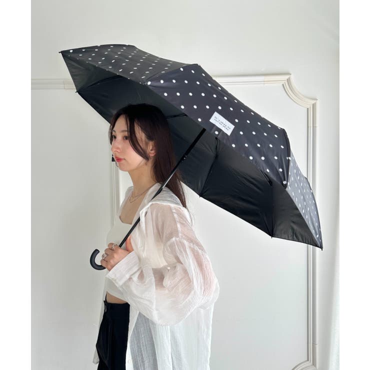 ブラック | 7色展開【晴雨兼用】ドット折り畳み傘 | Outfitter lab