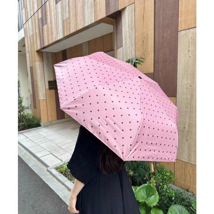 ピンク | 7色展開【晴雨兼用】ドット折り畳み傘 | Outfitter lab
