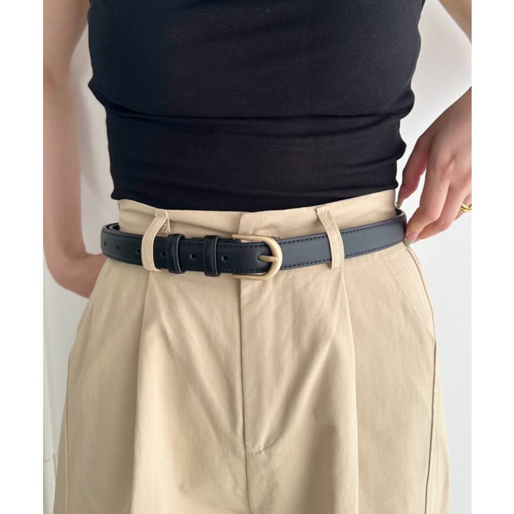 ブラック | 【長さ調整可】6色展開ベーシックPUベルト | Outfitter lab