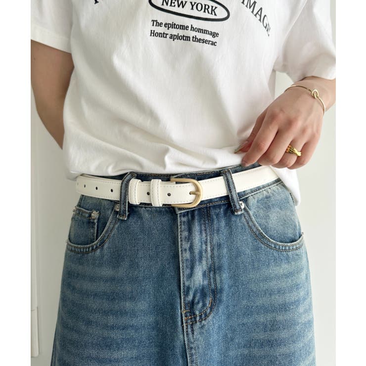オフホワイト | 【長さ調整可】6色展開ベーシックPUベルト | Outfitter lab