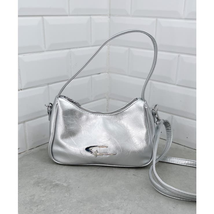 シルバー | メタルモチーフワンハンドルショルダーバッグ | Outfitter lab
