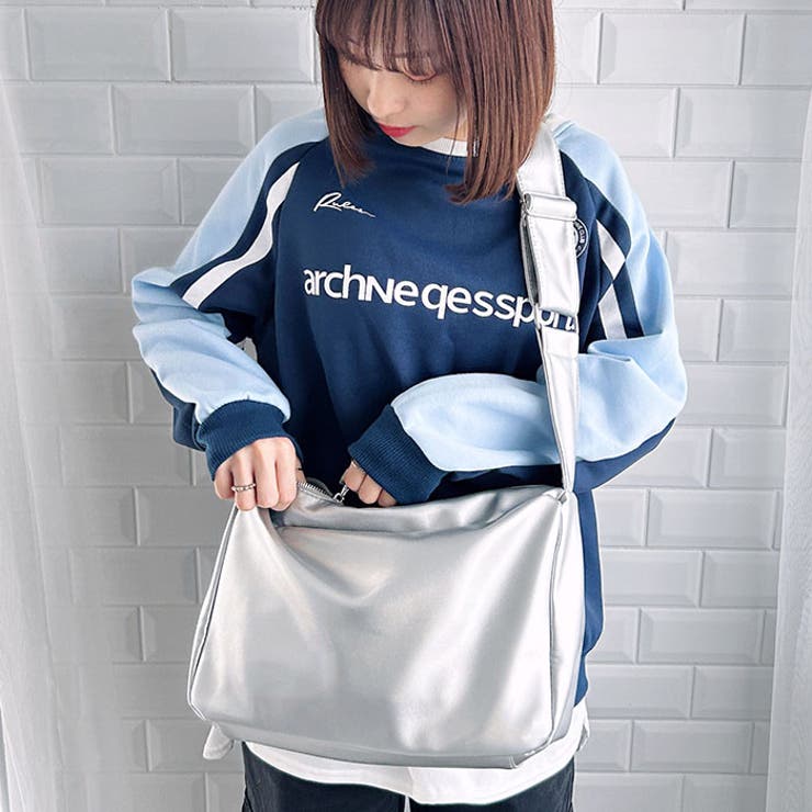 アジャスター付きフェイクレザースクエアショルダーバッグ | Outfitter lab | 詳細画像13 