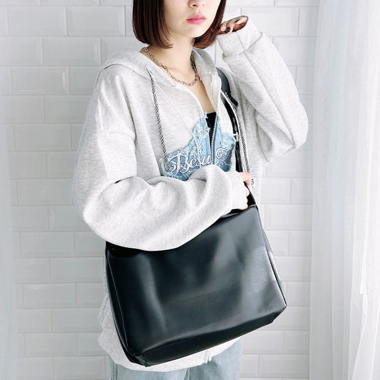 アジャスター付きフェイクレザースクエアショルダーバッグ | Outfitter lab | 詳細画像7 