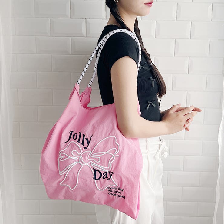 ★★LALA⭐⭐です！タンバリンbordeauxトートバッグハンドメイド リボン刺繍トートバッグ[品番：OUTW0000106]｜Outfitter lab