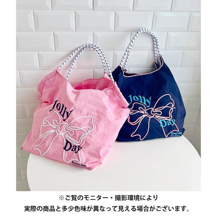 リボン刺繍トートバッグ[品番：OUTW0000106]｜Outfitter lab