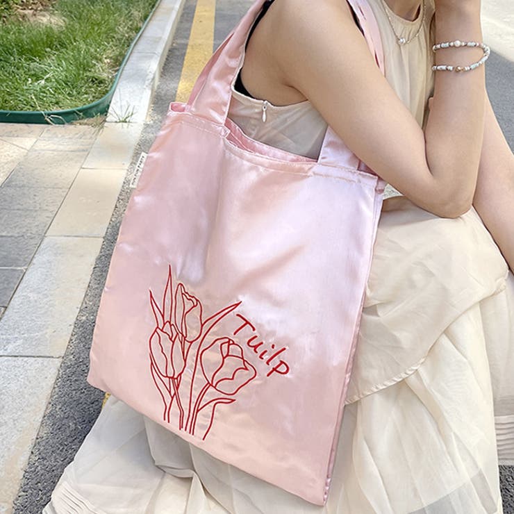 チューリップ刺繍サテントートバッグ | Outfitter lab | 詳細画像12 