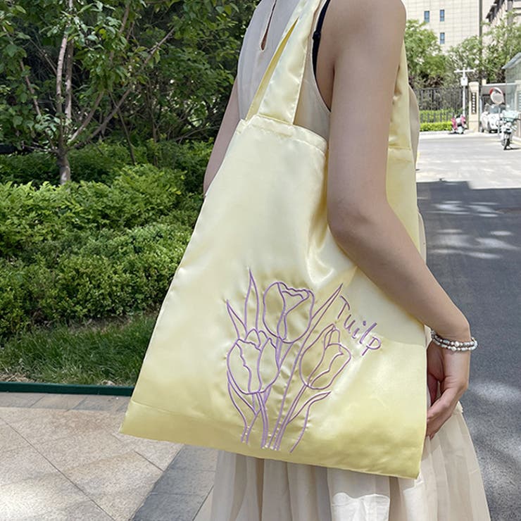 チューリップ刺繍サテントートバッグ | Outfitter lab | 詳細画像18 