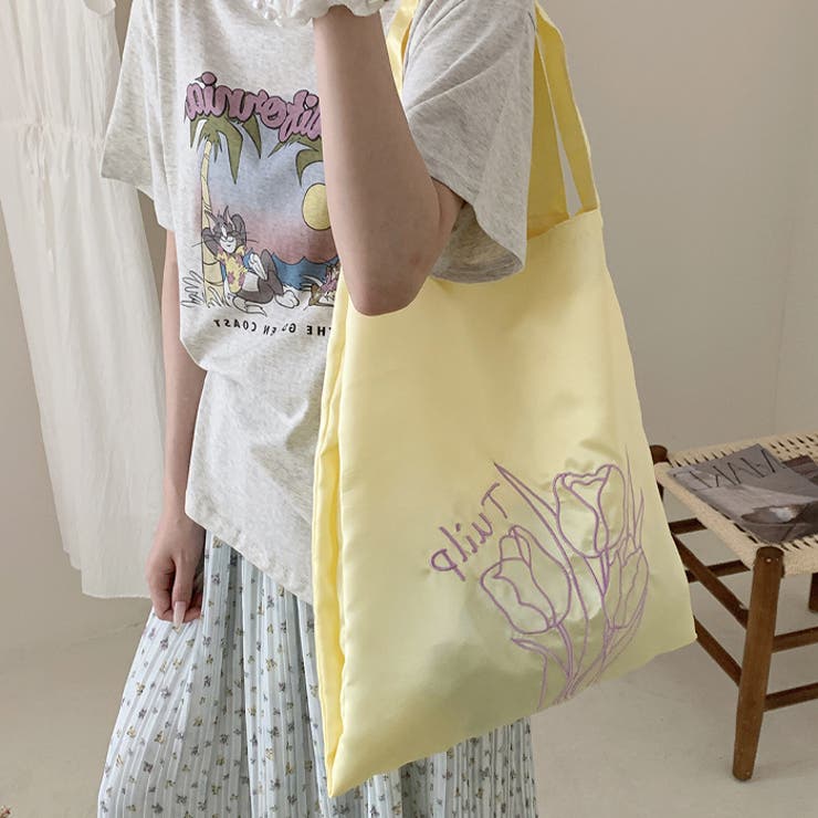 チューリップ刺繍サテントートバッグ | Outfitter lab | 詳細画像19 