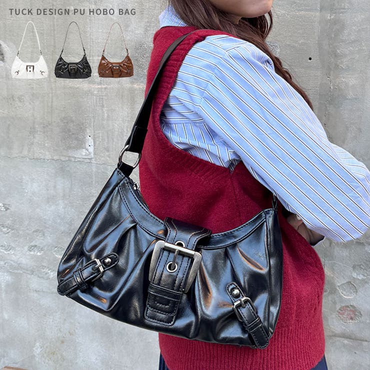 タックデザインPUホーボーバッグ | Outfitter lab | 詳細画像1 